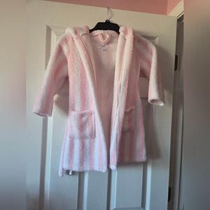 Laura Ashley Girls Pink and White Striped Bunny Robe Size 4t